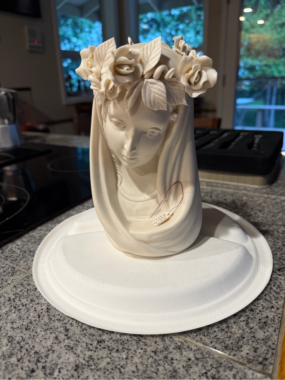 Cybis Ivory Ceramic Floral Madonna Bust - Home Accent Sculpture